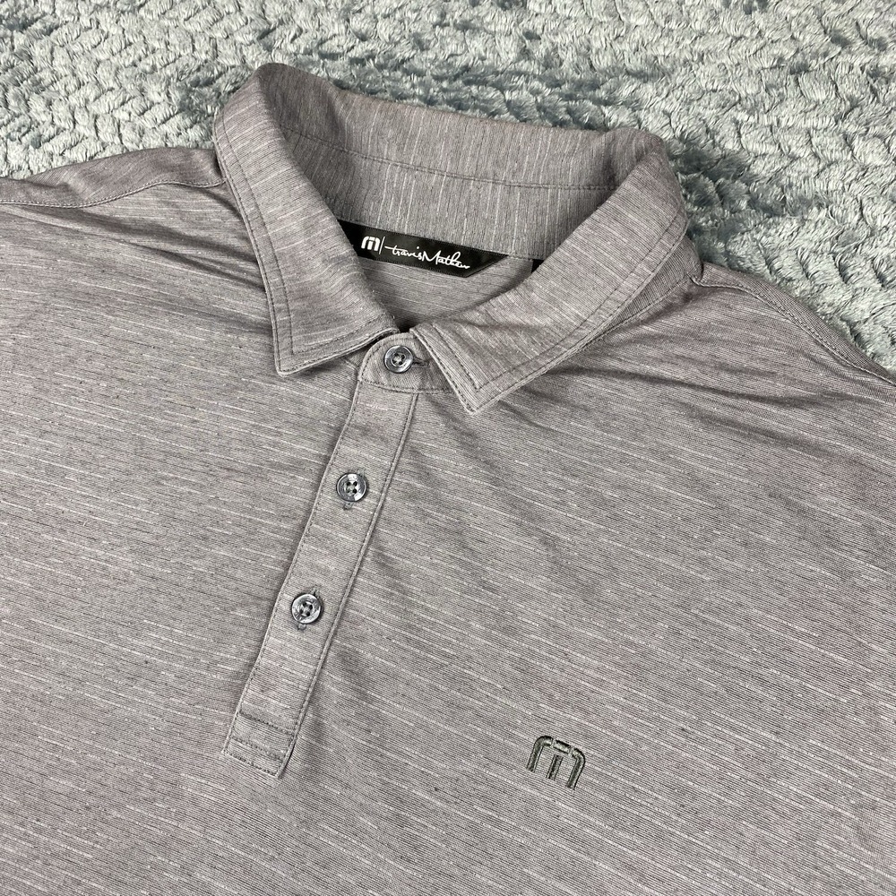 Travis Mathew Mens XL Solid Gray Performance Stretch Polo Short Sleeve